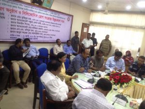 State Minister for Labour and Employment Md. Mojibul Haque, MP addressing at the meeting